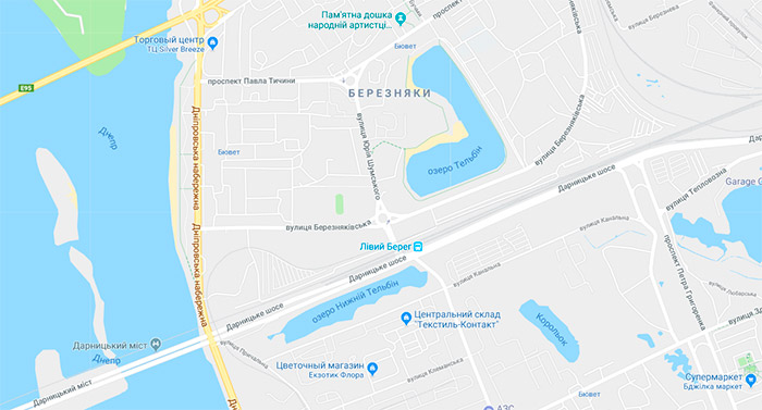 Розташування озера Тельбін на карті