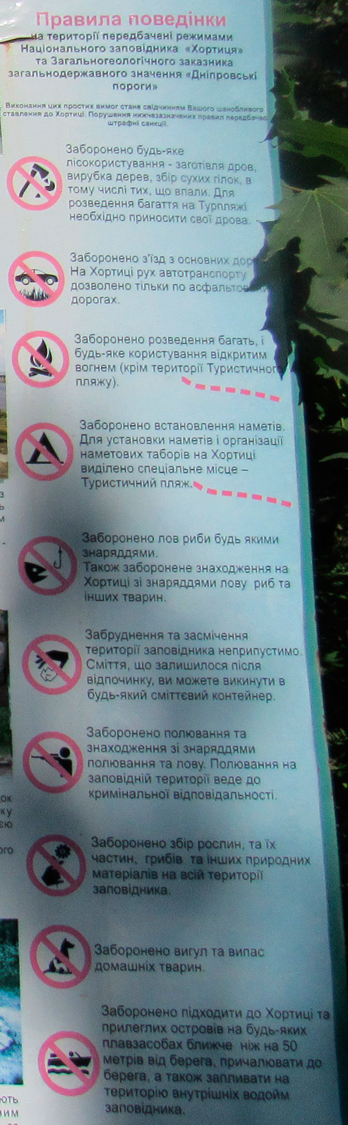 Правила поведінки на острові